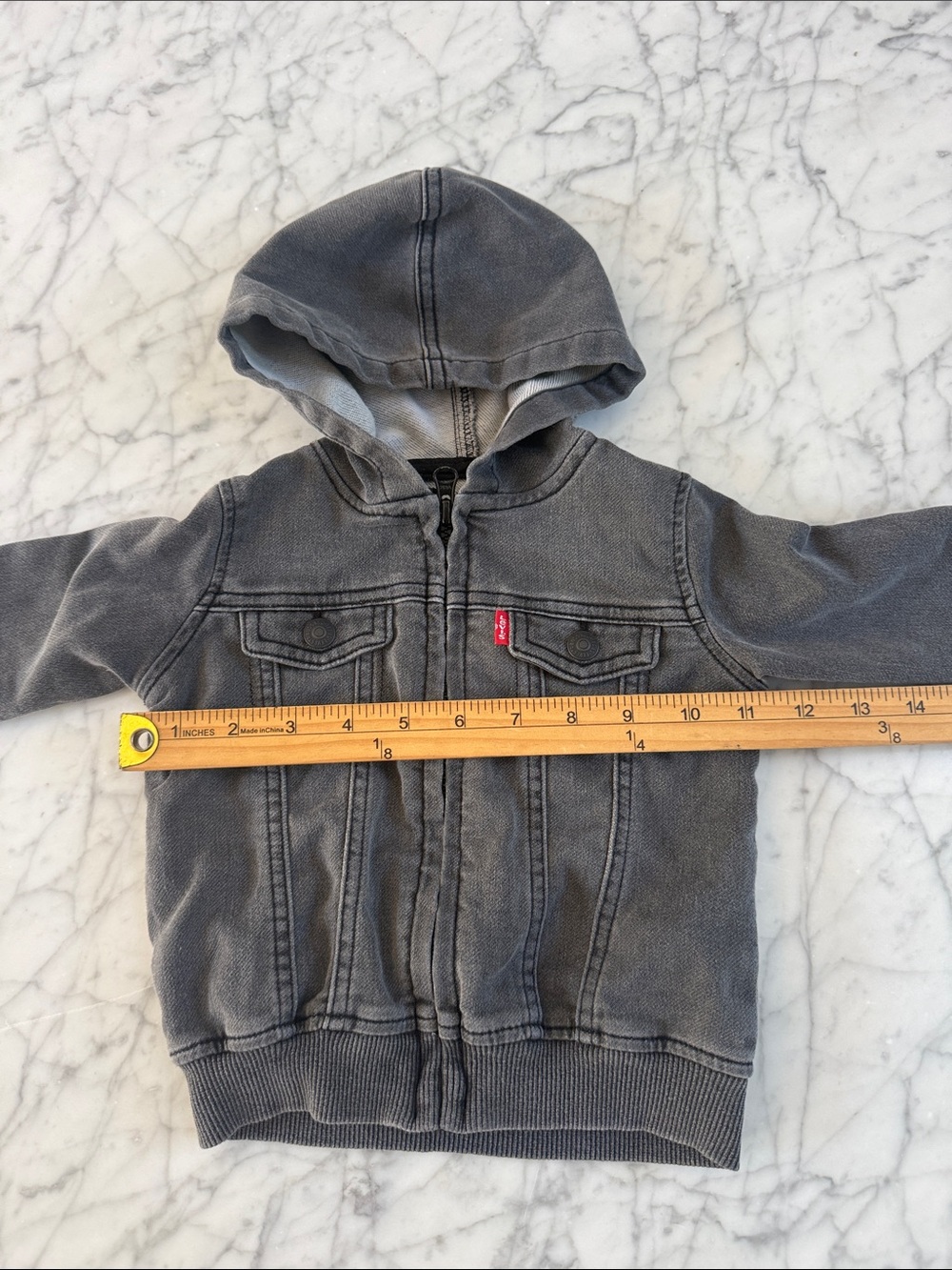 Levi's Knit Zip Up Hoodie Size 12 Months Super Soft Versatile - Picture 3 of 5